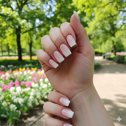 ONELINA™ – Ongles Babyboomer Carrés – Pose Rapide & Tenue 14 Jours